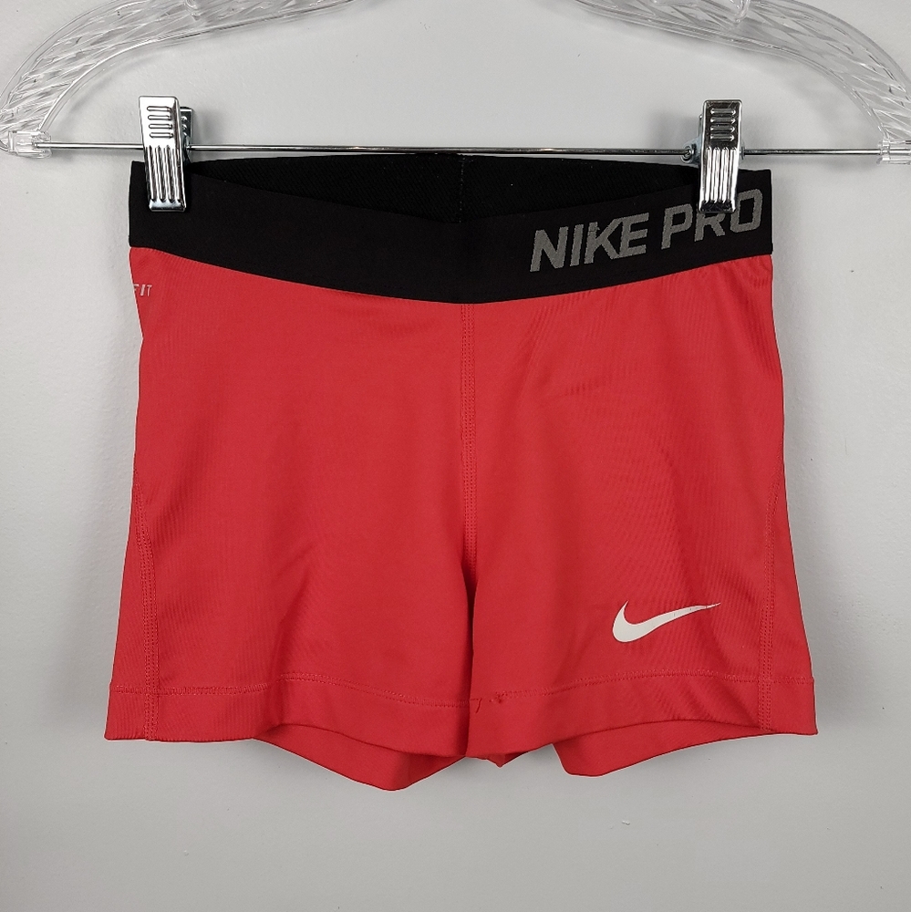 Nike Pro Shorts Red and Black Spandex